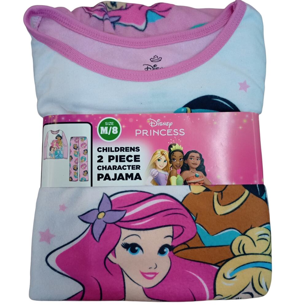 Disney Princess Girls 2 Pc - Soft Micro Fleece Pajama Set Size 8 Brand New